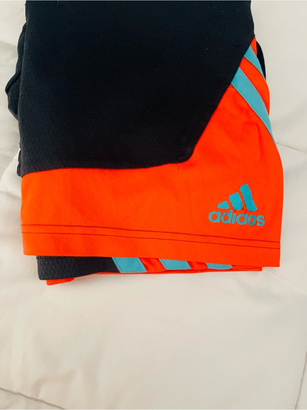 adidas Black, Orange & Light Blue Athletic Shorts